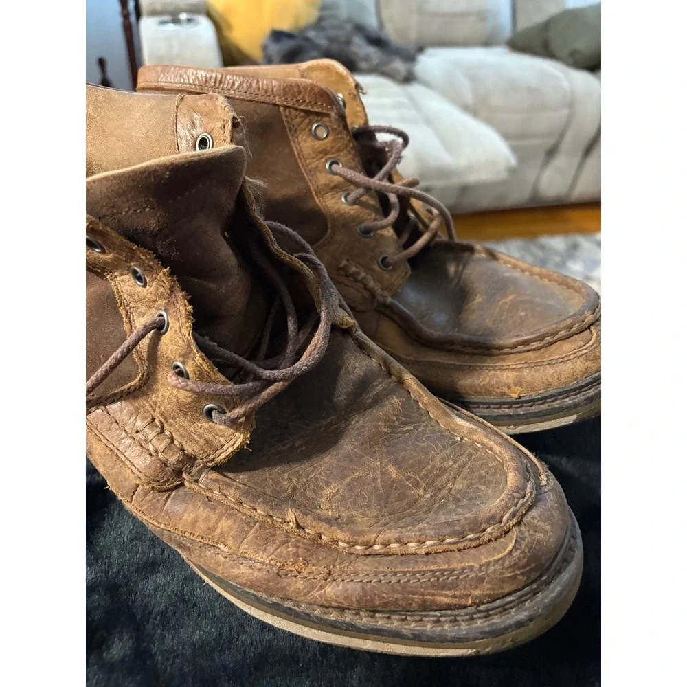 Ariat Spitfire Brown Leather Moc Toe Chukka Boots Mens 10.5 D 10014153